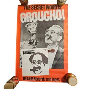 Groucho Marx An Evening With Groucho Vintage 1970s Promo Poster 24x36 A&M Comedy